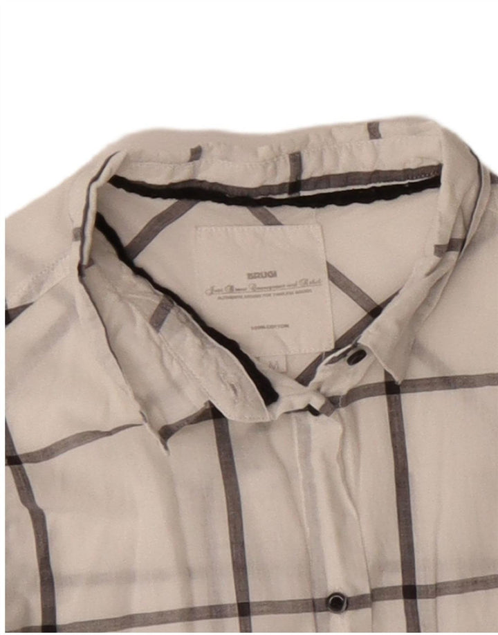 Женская рубашка Brugi UK 14, средний размер, белая клетка, хлопок