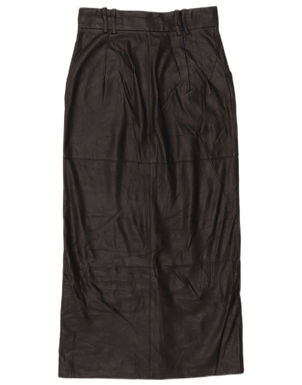 Женская юбка из искусственной кожи с высокой талией Zara XS W24, черный полиэстер