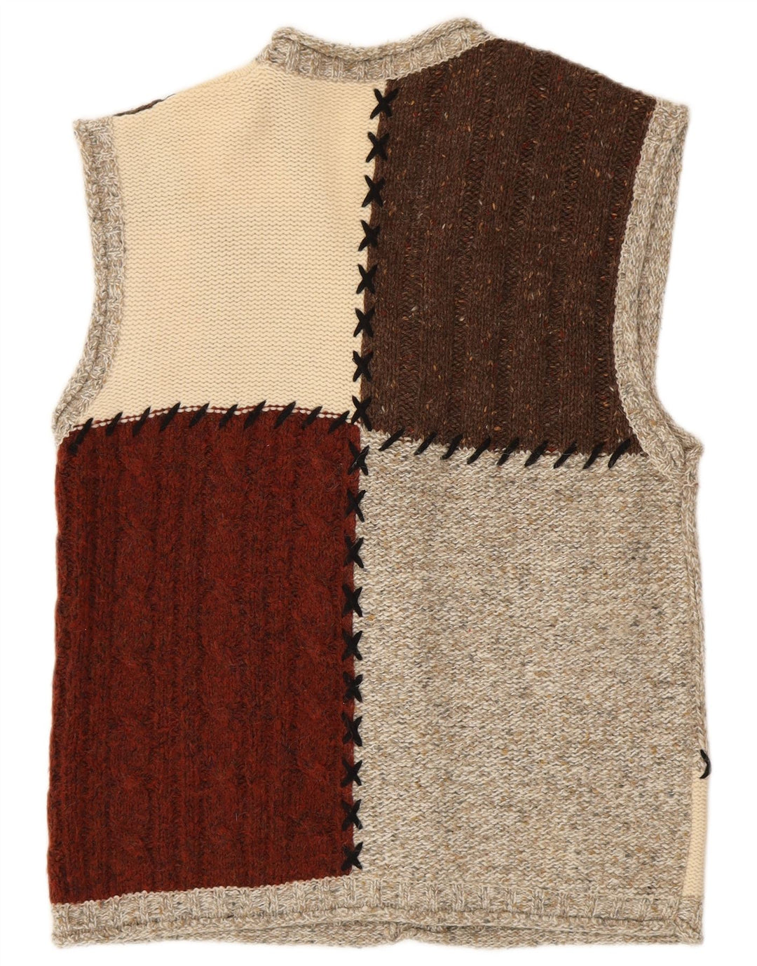 ВИНТАЖНЫЙ женский кардиган-свитер UK 16, большой разноцветный цветной блок