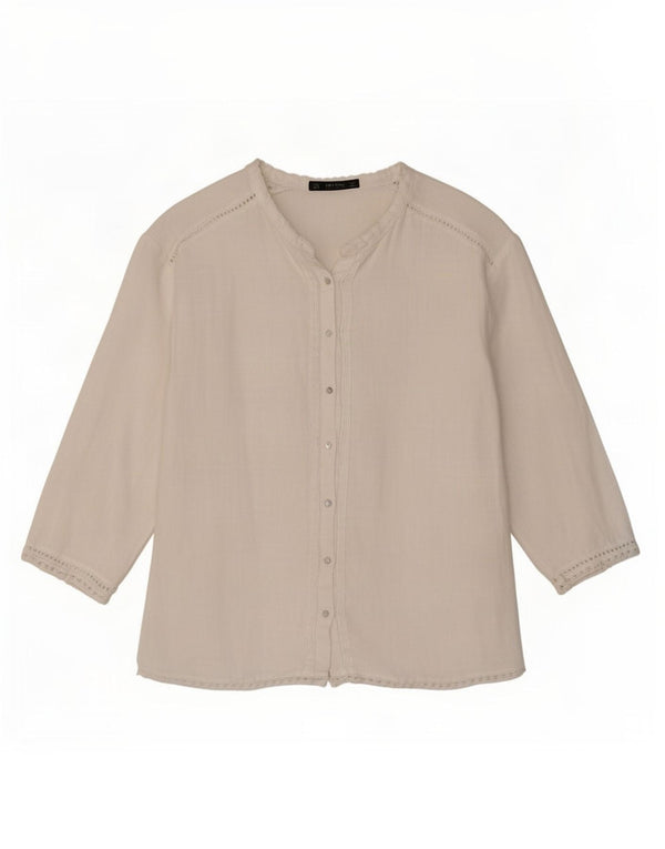 Женская блузка-рубашка с рукавом 3/4 Zara UK 18 XL, белая