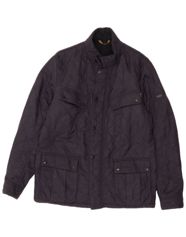 Мужская стеганая куртка Barbour UK 40, большая темно-синяя, полиамид