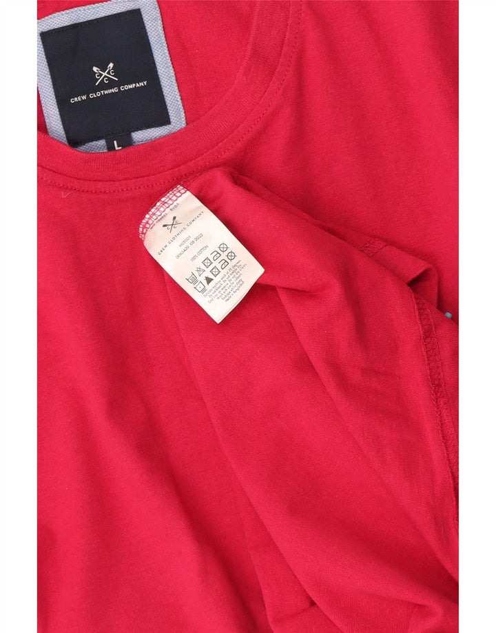 Crew Clothing Мужская футболка большого размера из хлопка красного цвета