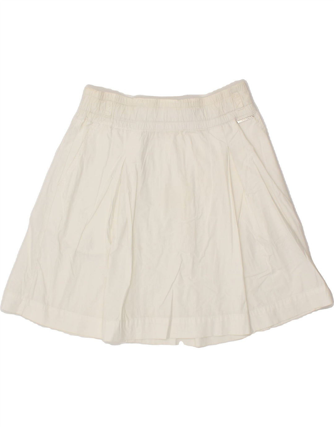 NORTH SAILS Womens A-Line Skirt IT 42 Medium W32  White Cotton Vintage North Sails and Second-Hand North Sails from Messina Hembry 