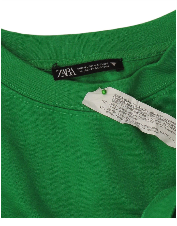 Женский свитер Zara UK 14, средний зеленый полиэстер