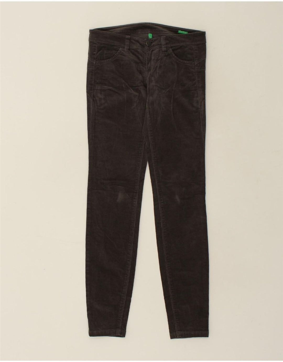 BENETTON Womens Skinny Casual Trousers UK 8 Small  W27 L30  Grey Cotton | Vintage Benetton | Thrift | Second-Hand Benetton | Used Clothing | Messina Hembry 