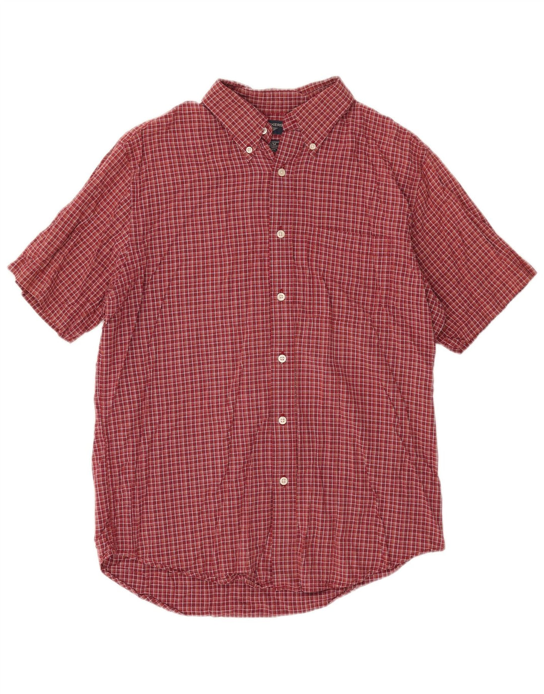 Мужская рубашка Dockers с коротким рукавом, хлопковая красная клетка среднего размера