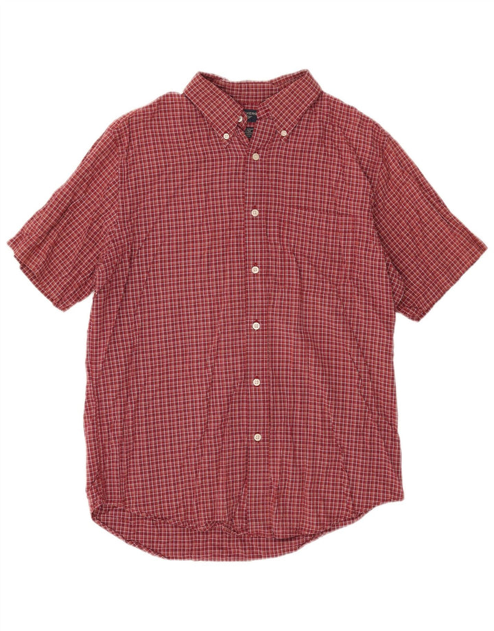 Мужская рубашка Dockers с коротким рукавом, хлопковая красная клетка среднего размера