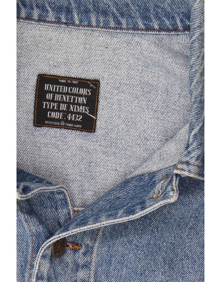 BENETTON Mens Denim Jacket IT 50 Large Blue Cotton Vintage Benetton and Second-Hand Benetton from Messina Hembry 