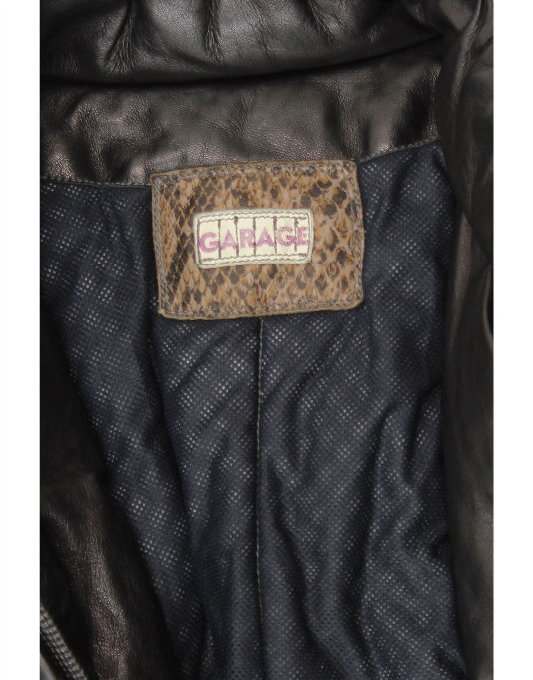 Женское кожаное пальто Garage с рукавом 3/4 UK 18 XL, черное