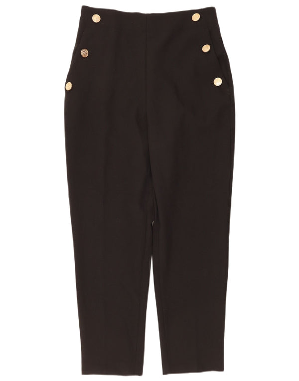 Zara Womens High Waist Tapered Casual Trousers Medium W28 L27 Black