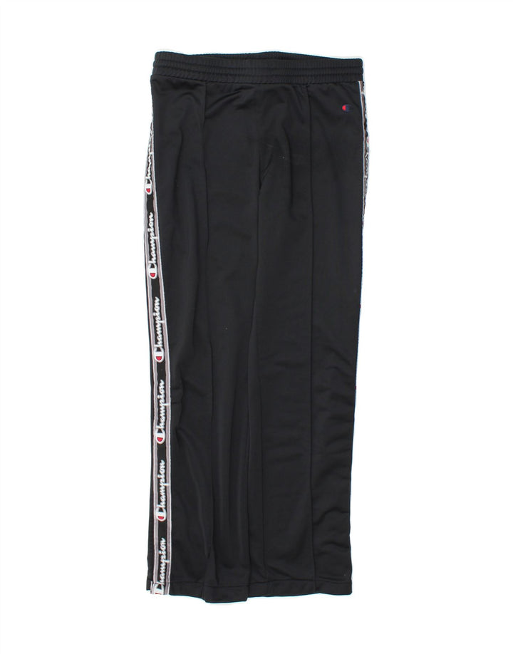 CHAMPION Boys Graphic Tracksuit Trousers 15-16 Years 2XL Black Polyester Vintage Champion and Second-Hand Champion from Messina Hembry 