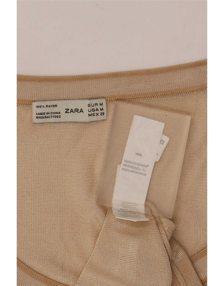 Женский жилет Zara UK 12, средний бежевый, вискоза