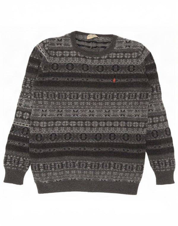 Мужской джемпер с круглым вырезом Marlboro Classics 2XL, серый, шерсть Fair Isle