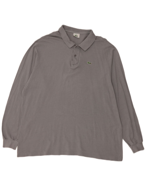 Мужская рубашка поло Lacoste с длинным рукавом, размер 8, 3XL, серая, хлопок