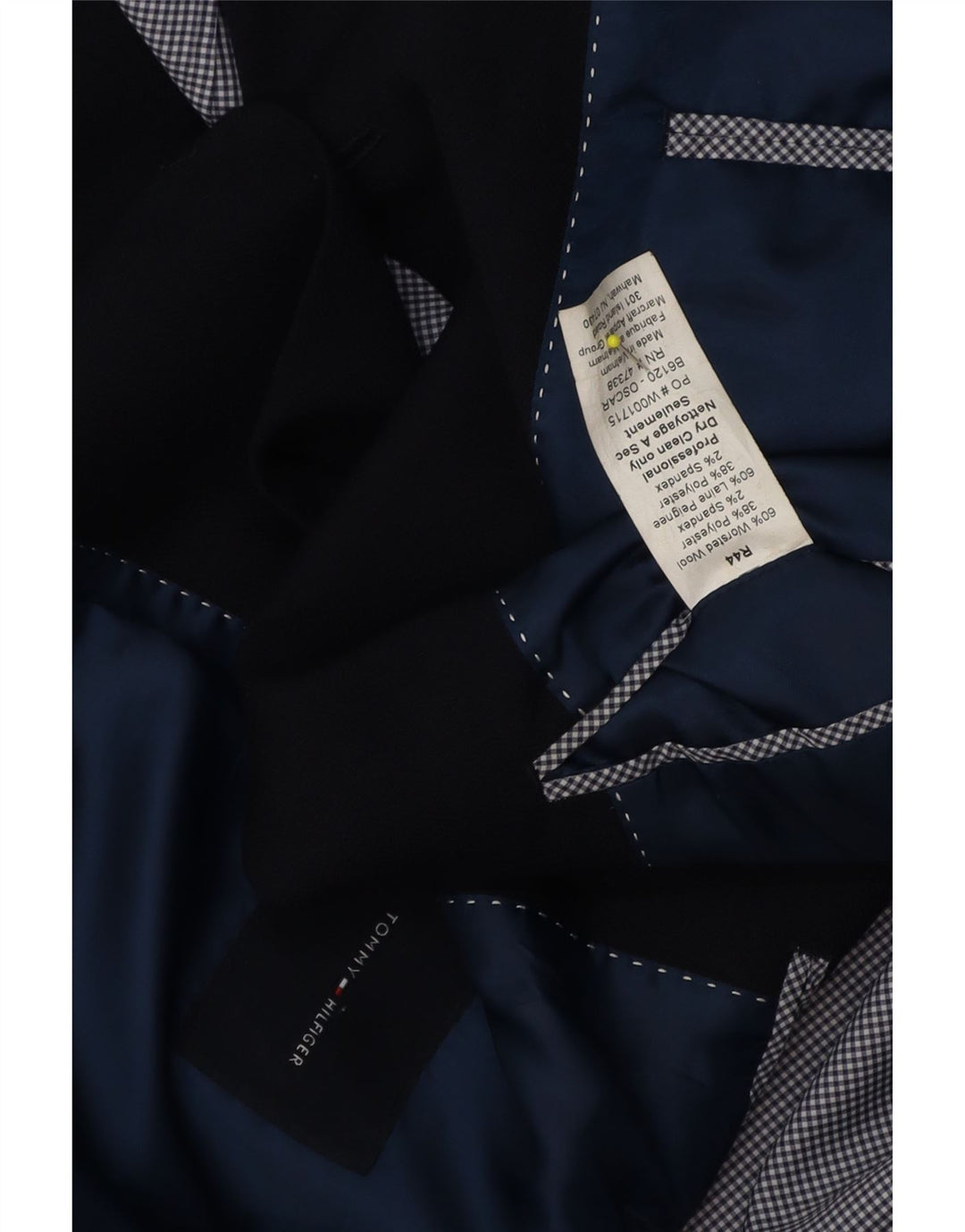 Мужской пиджак Tommy Hilfiger с 2 пуговицами UK 44 2XL Темно-синий шерстяной