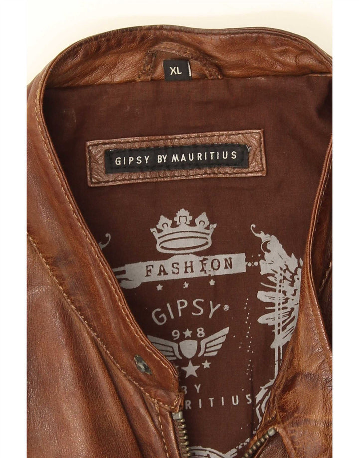 Мужская кожаная куртка Gipsy UK 42 XL Коричневая