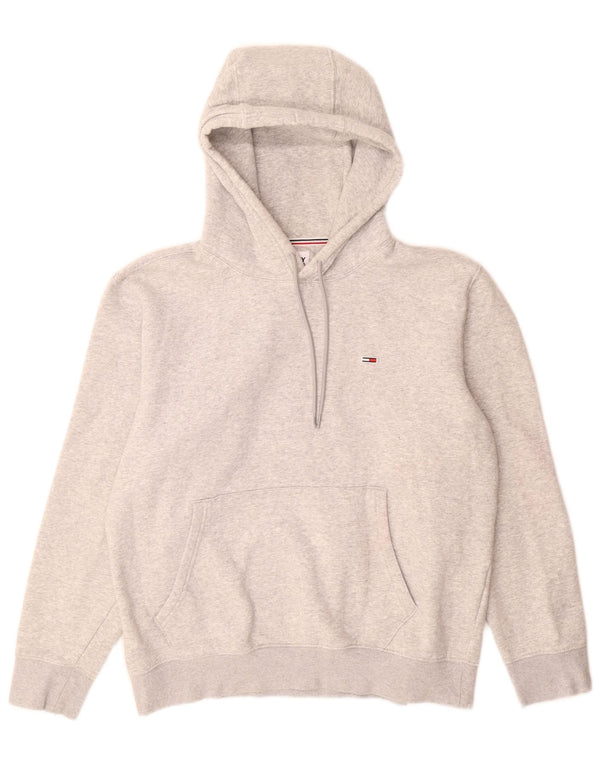 Мужской джемпер с капюшоном Tommy Hilfiger XL, серый хлопок с крапинками