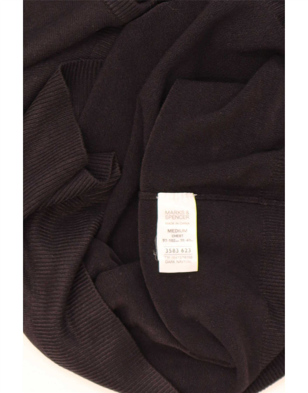 Мужской джемпер с v-образным вырезом Marks & Spencer Blue Harbour, средний темно-синий