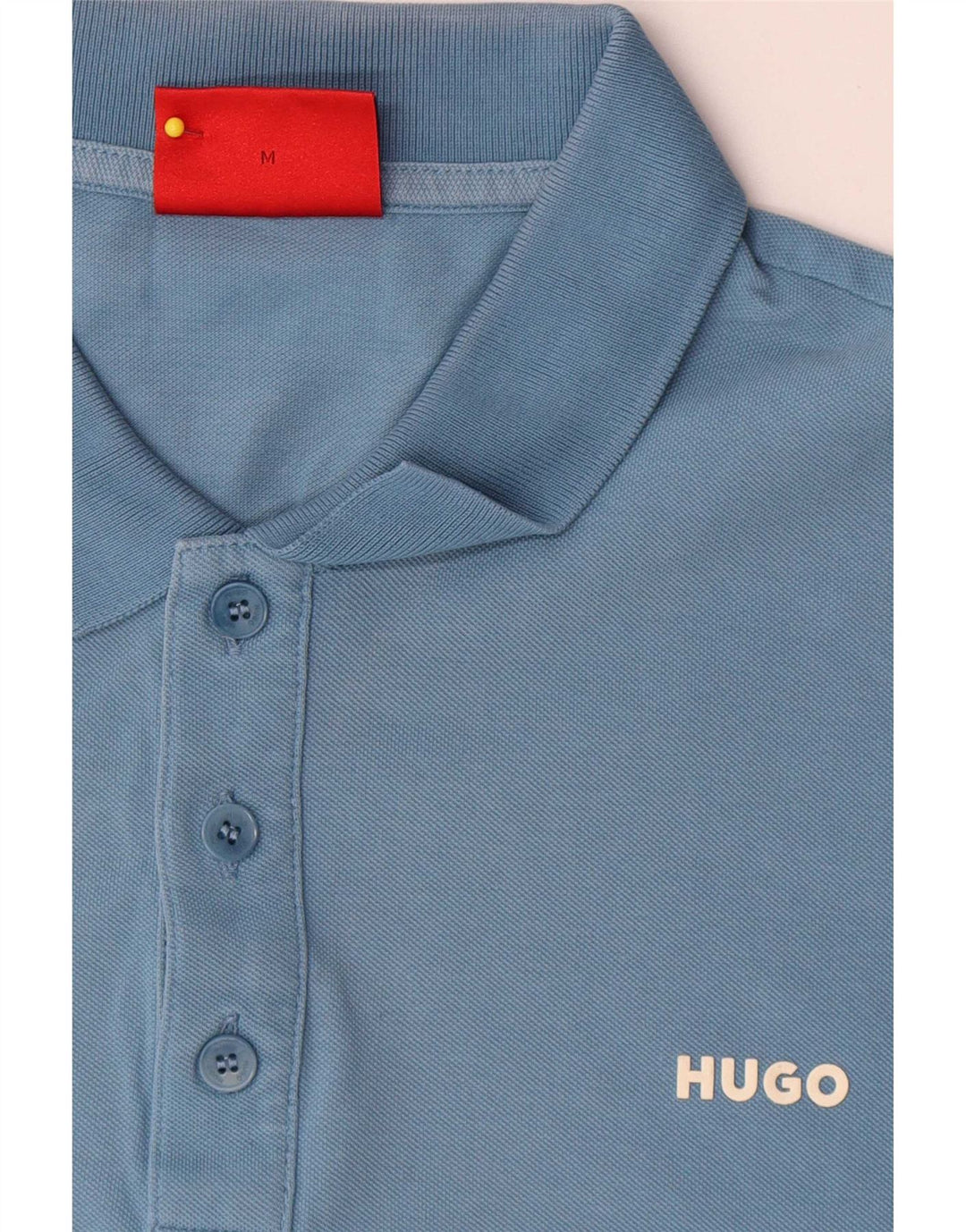Мужская рубашка поло Hugo Boss, хлопок среднего синего цвета
