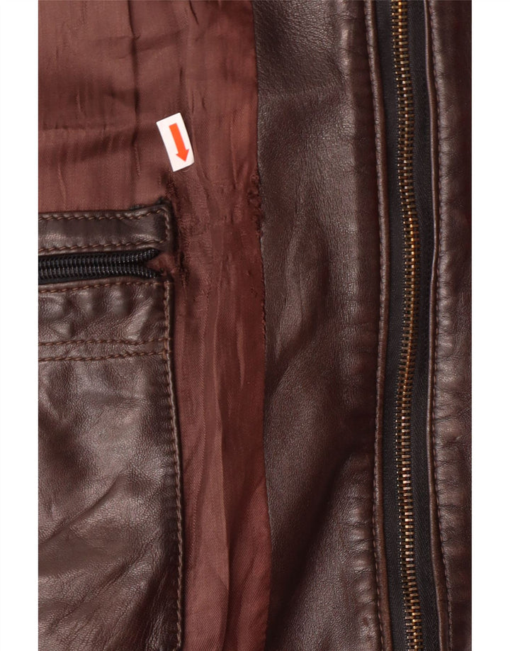 Мужская кожаная куртка VINTAGE UK 38 средний коричневый