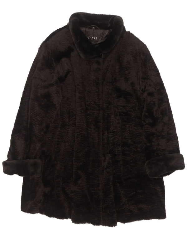 Женское пальто Junge из искусственного меха UK 22 3XL, черный вискоза