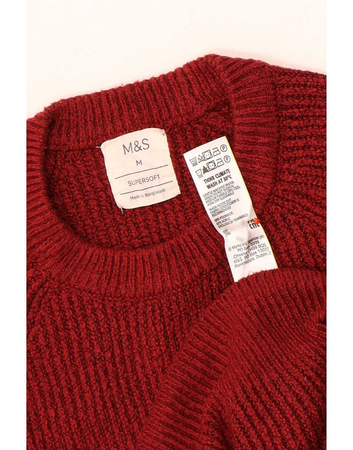 Мужской джемпер с круглым вырезом Marks & Spencer, средний красный полиамид