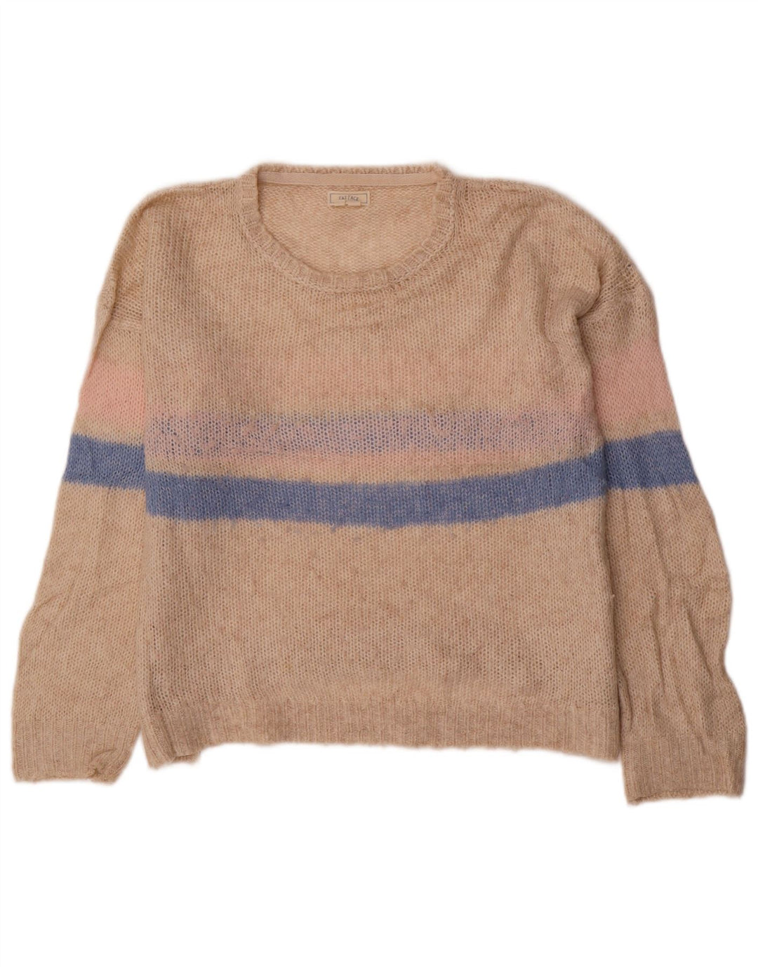 Женский джемпер с вырезом «лодочка» FAT FACE UK 12, средний бежевый в полоску