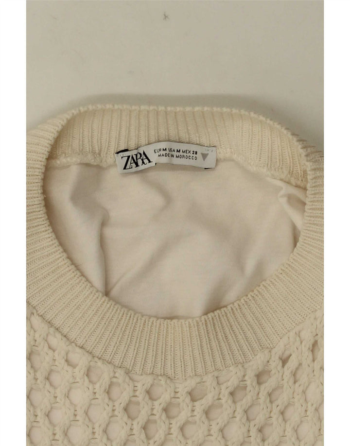 Женская блузка Zara Top UK 12, средний белый