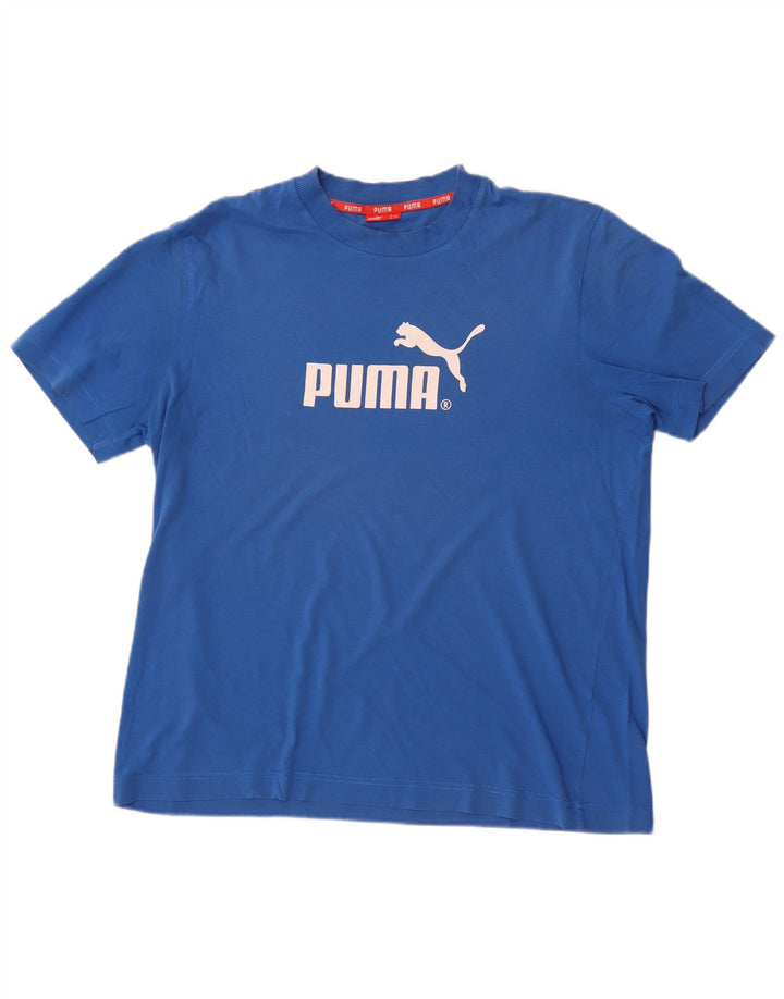 Мужская футболка с рисунком Puma, большой синий хлопок