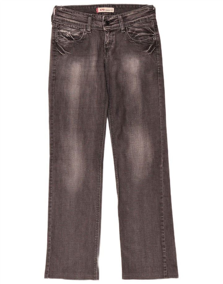 Женские прямые джинсы Levi's 570 W27 L31 серого цвета, хлопок