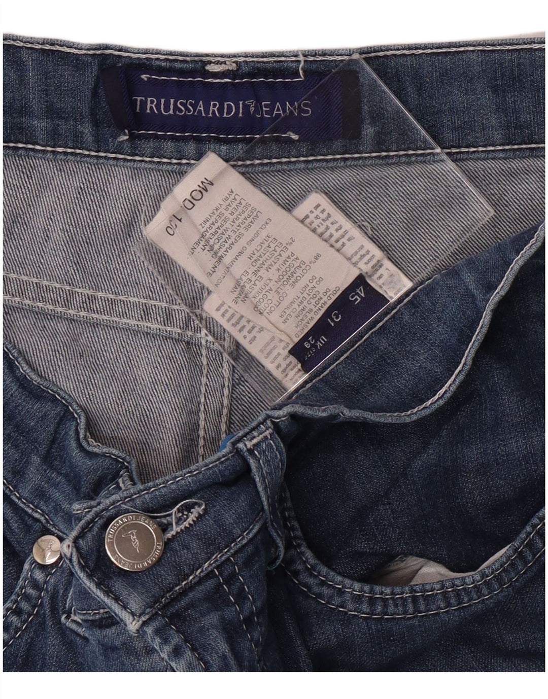 TRUSSARDI Womens Straight Jeans W29 L28 Blue Cotton