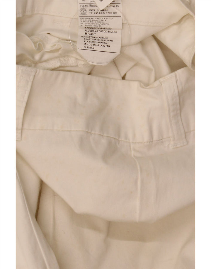 Женские капри Benetton IT 44 Medium W31 L22 Белый хлопок