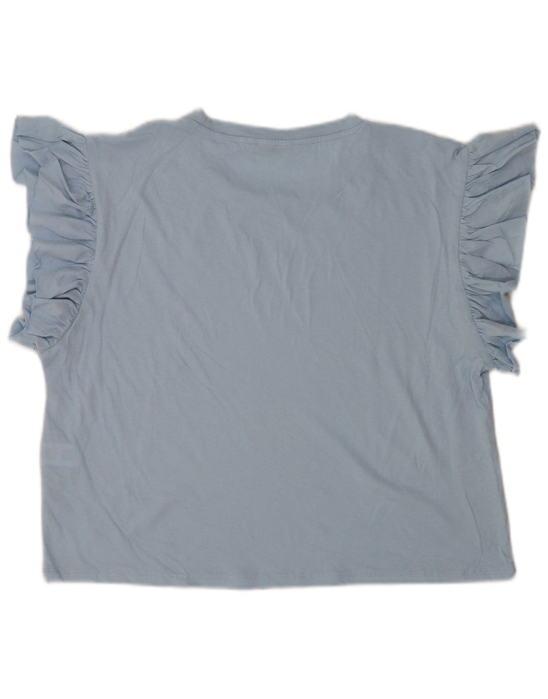 Женская блузка Zara Top UK 14, хлопковый средний синий цвет