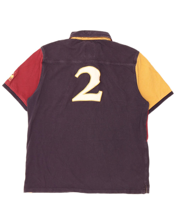 Мужская рубашка-поло классического кроя Joules, темно-синяя, с цветными блоками