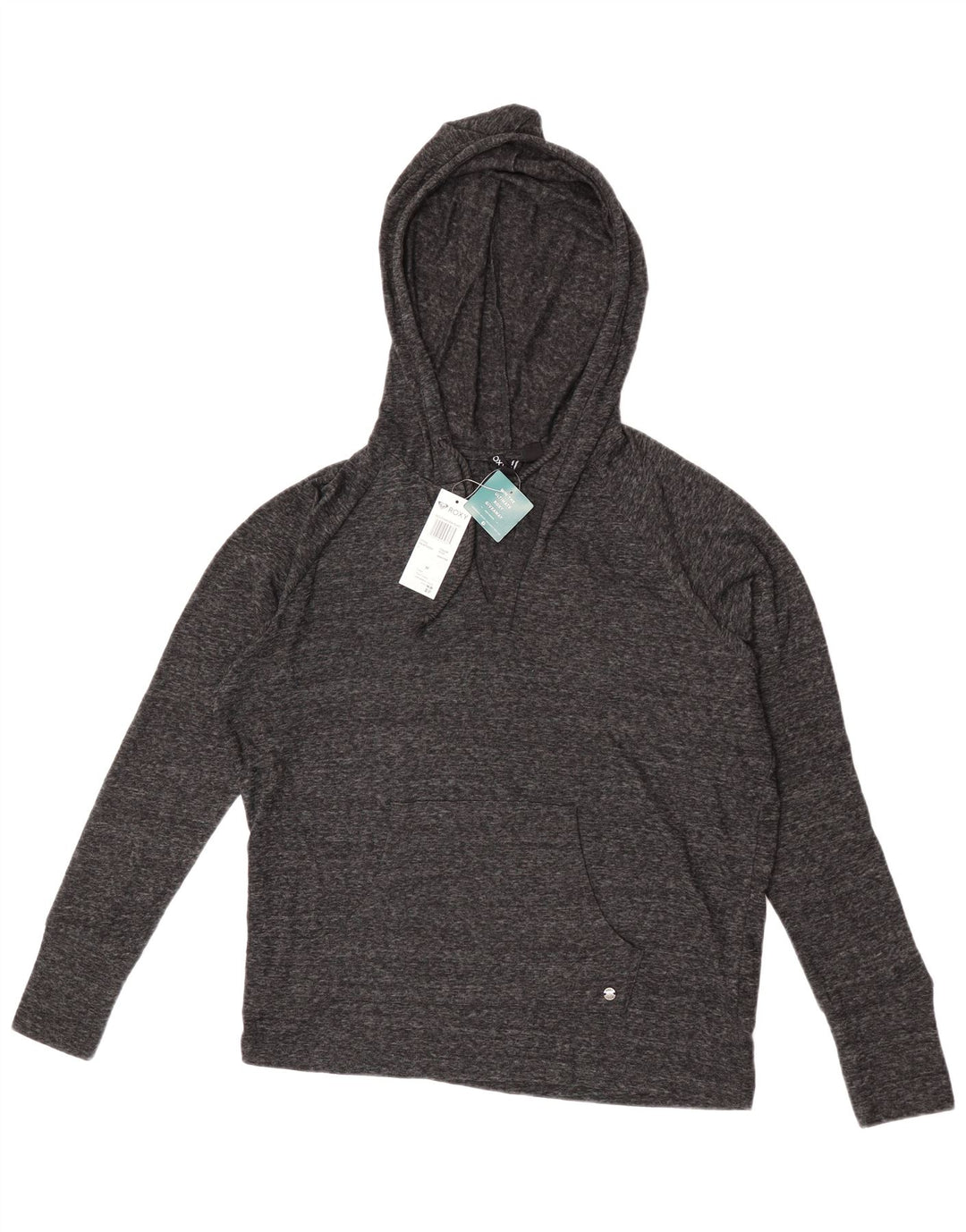Женский джемпер с капюшоном оверсайз Roxy UK 14, средний темно-синий, хлопок в крапинку