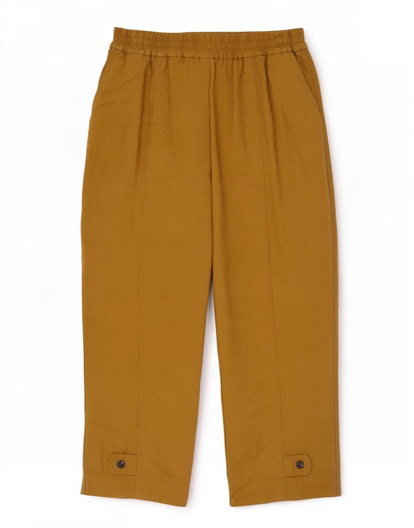 Женские капри свободного кроя Zara, средние W28 L23, хаки, вискоза