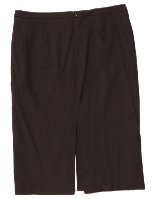 Женская прямая юбка с высокой талией Max & Co., Великобритания 14, большая W30, черная шерсть