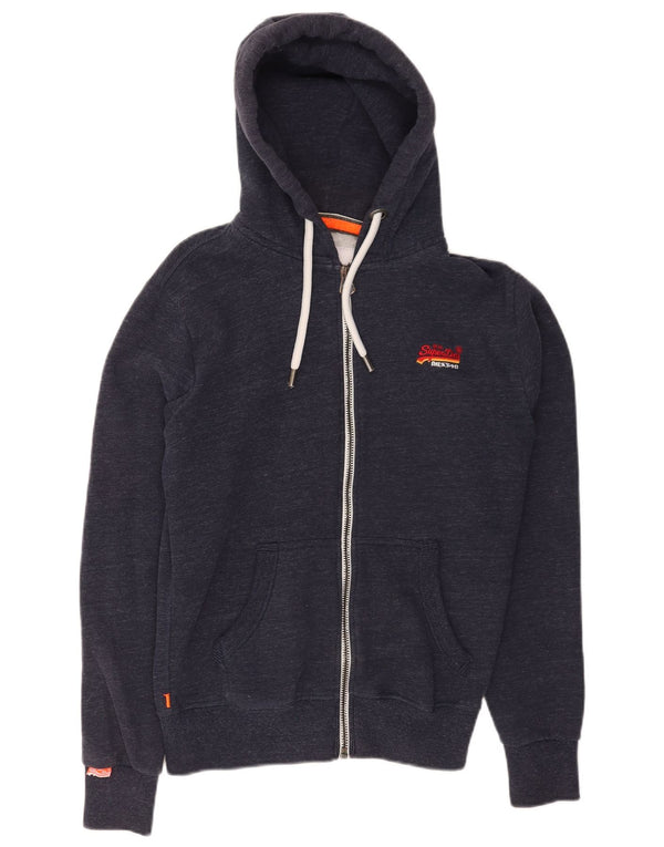 Мужской свитер с капюшоном на молнии Superdry Regular Fit XS, темно-синий, хлопковый с крапинками