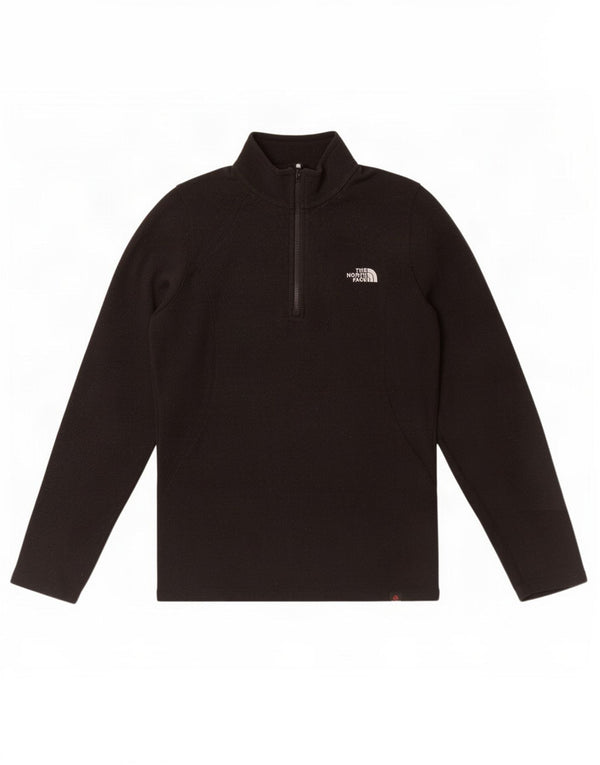 Женский флисовый джемпер с воротником на молнии The North Face, размер UK 10, маленький, черный, полиэстер