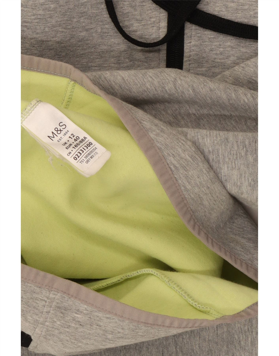Женский свитер с капюшоном на молнии Marks & Spencer UK 12, средний серый хлопок