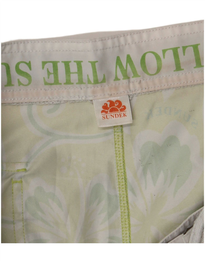 SUNDEK Мужские шорты для плавания, большие зеленые с цветочным принтом