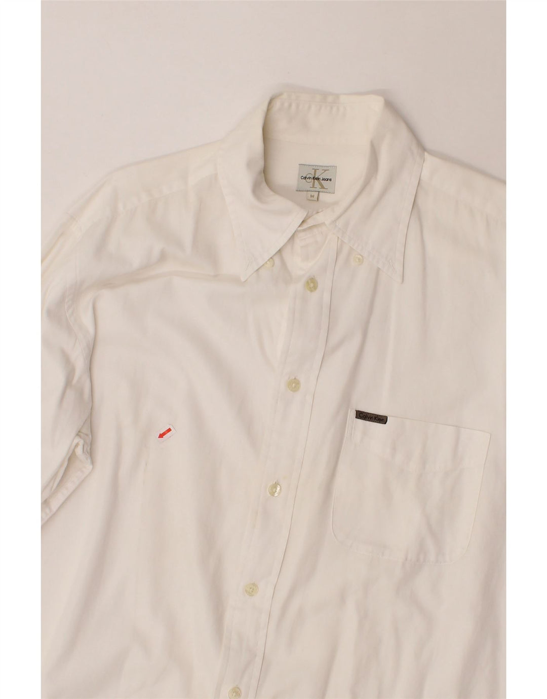 CALVIN KLEIN JEANS Mens Shirt Medium White Vintage Calvin Klein Jeans and Second-Hand Calvin Klein Jeans from Messina Hembry 