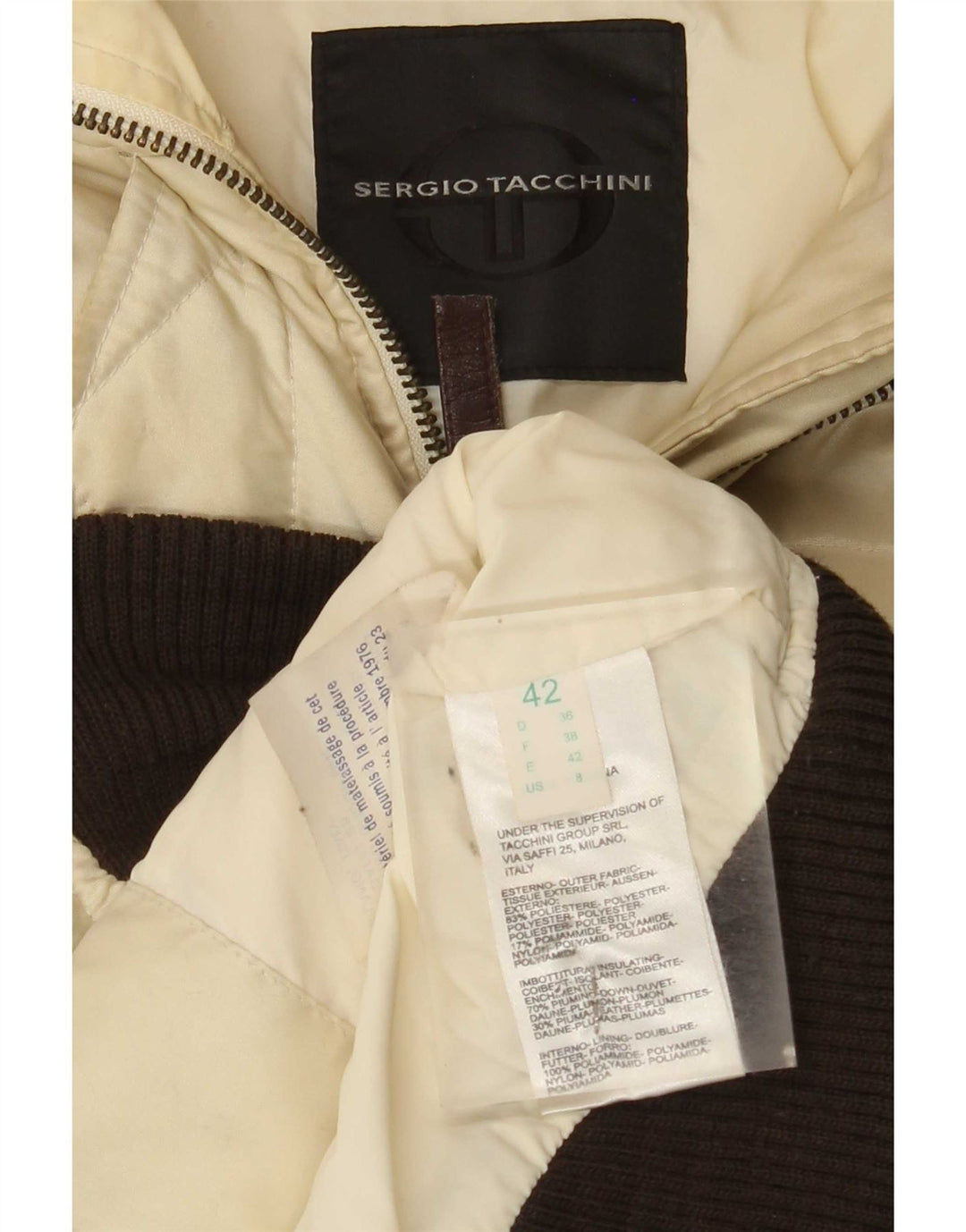 Женская утепленная куртка с капюшоном Sergio Tacchini IT 42 Medium Beige Colourblock