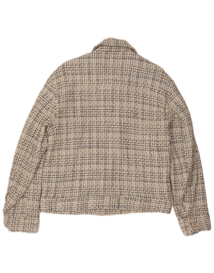 Мужская куртка-бомбер Zara UK 38, средний цвет, хлопок в белую клетку