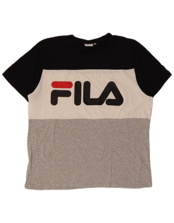 Fila Мужская футболка с рисунком Топ XL Разноцветный хлопок с цветными блоками