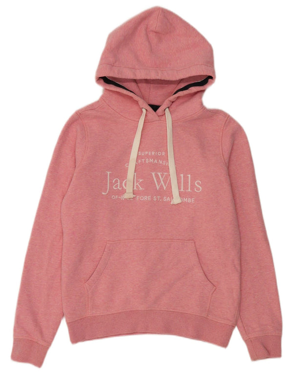 Женский джемпер с капюшоном Jack Wills с рисунком, Великобритания, 8 маленьких размеров, хлопковый розовый в крапинку