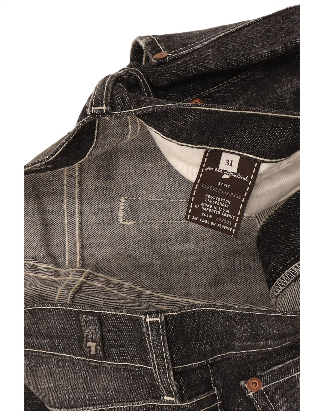 Женские джинсы Bootcut 7 For All Mankind W31 L36 Серые хлопковые