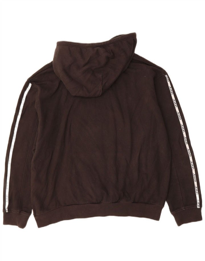LEVI'S Mens Graphic Hoodie Jumper Medium Black Cotton