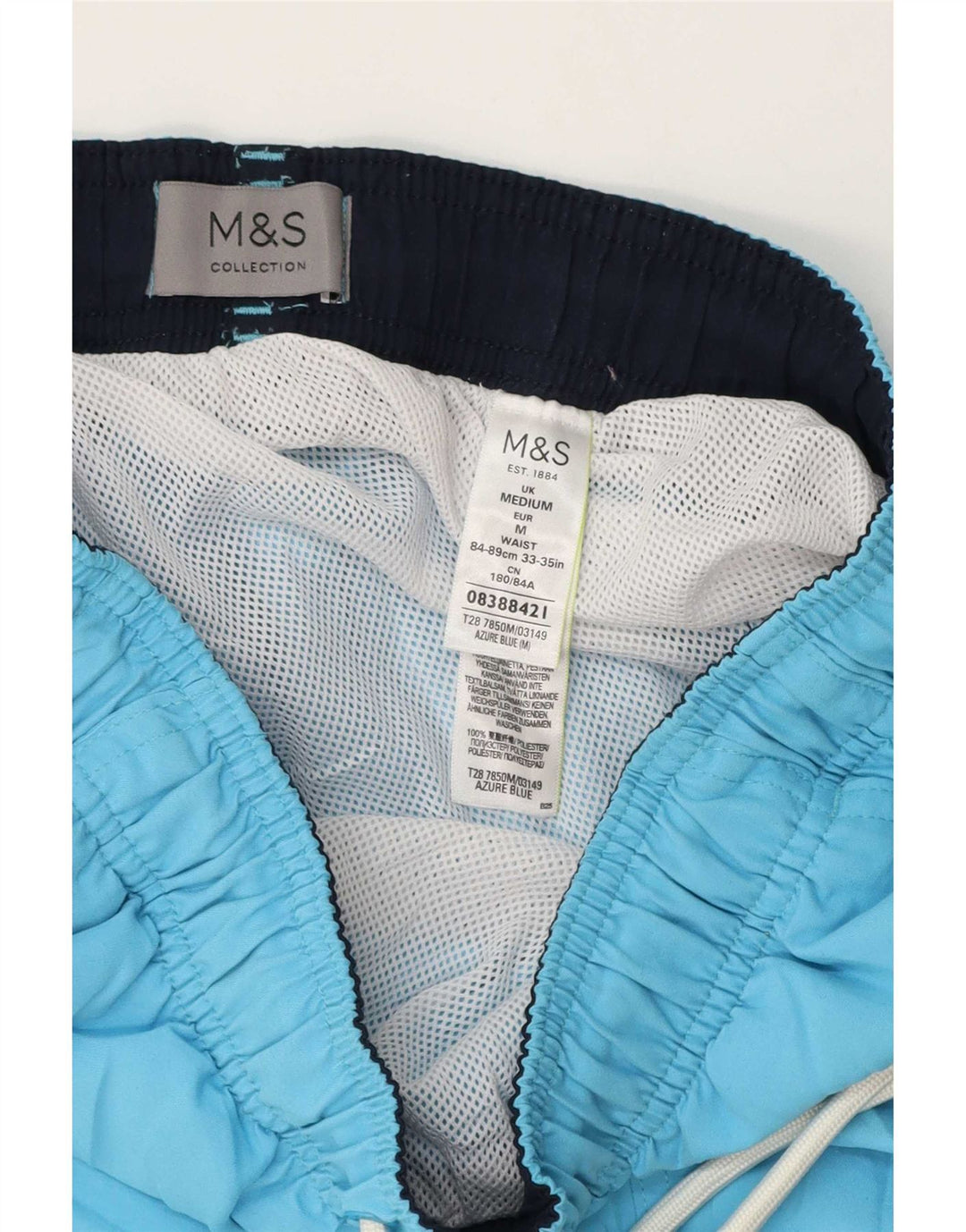 Мужские шорты для плавания Marks & Spencer, средний синий полиэстер