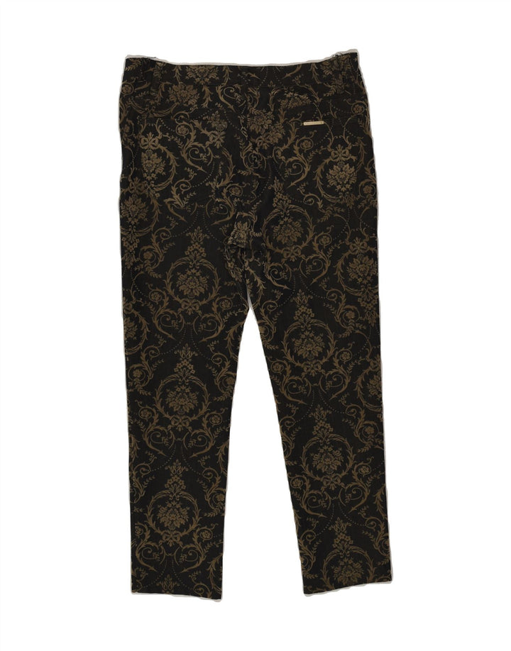 TRUSSARDI Womens Slim Casual Trousers W28 L24  Black Floral | Vintage Trussardi | Thrift | Second-Hand Trussardi | Used Clothing | Messina Hembry 